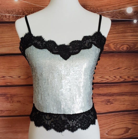 Rena Lange Sequin Crop Top - Picture 3 of 7